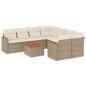vidaXL Set de sofás de jardín 9 pzas con cojines ratán sintético beige