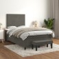 vidaXL Cama box spring con colchón terciopelo gris oscuro 120x200 cm