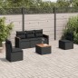 vidaXL Set de sofás de jardín 6 piezas y cojines ratán sintético negro vidaXL Set de sofás de jardín 6 piezas y cojines ratán sintético negro