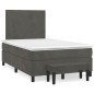 vidaXL Cama box spring con colchón terciopelo gris oscuro 120x200 cm