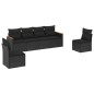 vidaXL Set de sofás de jardín 6 piezas y cojines ratán sintético negro vidaXL Set de sofás de jardín 6 piezas y cojines ratán sintético negro