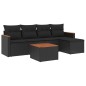 vidaXL Set de sofás de jardín 6 piezas y cojines ratán sintético negro vidaXL Set de sofás de jardín 6 piezas y cojines ratán sintético negro
