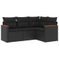 vidaXL Juego de sofás jardín 4 pzas con cojines ratán sintético negro vidaXL Juego de sofás jardín 4 pzas con cojines ratán sintético negro