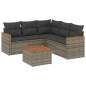 vidaXL Set de muebles de jardín 6 pzas y cojines ratán sintético gris vidaXL Set de muebles de jardín 6 pzas y cojines ratán sintético gris