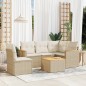 vidaXL Juego de sofás jardín con cojines 6 pzas ratán sintético beige vidaXL Juego de sofás jardín con cojines 6 pzas ratán sintético beige