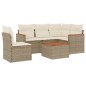 vidaXL Juego de sofás jardín con cojines 6 pzas ratán sintético beige vidaXL Juego de sofás jardín con cojines 6 pzas ratán sintético beige