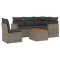 vidaXL Set de muebles de jardín 6 pzas y cojines ratán sintético gris