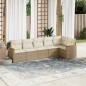 vidaXL Juego de sofás jardín con cojines 6 pzas ratán sintético beige