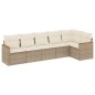 vidaXL Juego de sofás jardín con cojines 6 pzas ratán sintético beige