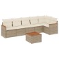 vidaXL Set sofás de jardín 7 piezas y cojines ratán sintético beige vidaXL Set sofás de jardín 7 piezas y cojines ratán sintético beige
