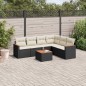 vidaXL Set de comedor de jardín 7 pzas y cojines ratán sintético negro vidaXL Set de comedor de jardín 7 pzas y cojines ratán sintético negro