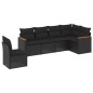 vidaXL Set de sofás de jardín 6 piezas y cojines ratán sintético negro vidaXL Set de sofás de jardín 6 piezas y cojines ratán sintético negro