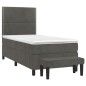 vidaXL Cama box spring con colchón terciopelo gris oscuro 90x190 cm vidaXL Cama box spring con colchón terciopelo gris oscuro 90x190 cm
