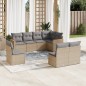 vidaXL Juego de sofás jardín con cojines beige mezcla 8 pzas ratán PE vidaXL Juego de sofás jardín con cojines beige mezcla 8 pzas ratán PE