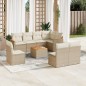 vidaXL Set de sofás de jardín 9 pzas con cojines ratán sintético beige vidaXL Set de sofás de jardín 9 pzas con cojines ratán sintético beige