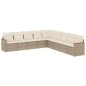 vidaXL Set de sofás de jardín 9 pzas con cojines ratán sintético beige vidaXL Set de sofás de jardín 9 pzas con cojines ratán sintético beige