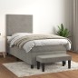 vidaXL Cama box spring con colchón terciopelo gris claro 90x190 cm vidaXL Cama box spring con colchón terciopelo gris claro 90x190 cm