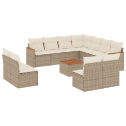 vidaXL Set de sofás de jardín 12 pzas y cojines ratán sintético marrón