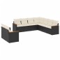 vidaXL Set de sofás de jardín 8 piezas y cojines ratán sintético negro vidaXL Set de sofás de jardín 8 piezas y cojines ratán sintético negro