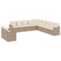 vidaXL Set de sofás de jardín 11pzas con cojines ratán sintético beige vidaXL Set de sofás de jardín 11pzas con cojines ratán sintético beige