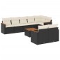 vidaXL Set de sofás de jardín 8 piezas y cojines ratán sintético negro vidaXL Set de sofás de jardín 8 piezas y cojines ratán sintético negro