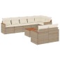 vidaXL Set de sofás de jardín 9 pzas con cojines ratán sintético beige vidaXL Set de sofás de jardín 9 pzas con cojines ratán sintético beige