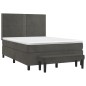 vidaXL Cama box spring con colchón terciopelo gris oscuro 140x190 cm vidaXL Cama box spring con colchón terciopelo gris oscuro 140x190 cm