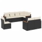 vidaXL Set de sofás de jardín 8 piezas y cojines ratán sintético negro vidaXL Set de sofás de jardín 8 piezas y cojines ratán sintético negro