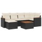 vidaXL Set de comedor de jardín 7 pzas y cojines ratán sintético negro vidaXL Set de comedor de jardín 7 pzas y cojines ratán sintético negro