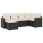vidaXL Set de sofás de jardín 6 piezas y cojines ratán sintético negro vidaXL Set de sofás de jardín 6 piezas y cojines ratán sintético negro