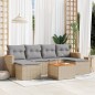 vidaXL Juego de sofás jardín con cojines beige mezcla 7 pzas ratán PE vidaXL Juego de sofás jardín con cojines beige mezcla 7 pzas ratán PE
