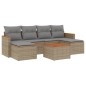 vidaXL Juego de sofás jardín con cojines beige mezcla 7 pzas ratán PE vidaXL Juego de sofás jardín con cojines beige mezcla 7 pzas ratán PE