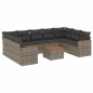 vidaXL Set de sofás de jardín 10 pzas con cojines ratán sintético gris vidaXL Set de sofás de jardín 10 pzas con cojines ratán sintético gris