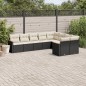 vidaXL Set de sofás de jardín 8 piezas y cojines ratán sintético negro vidaXL Set de sofás de jardín 8 piezas y cojines ratán sintético negro