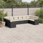vidaXL Set de sofás de jardín 10 pzas cojines ratán sintético negro vidaXL Set de sofás de jardín 10 pzas cojines ratán sintético negro