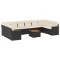 vidaXL Set de sofás de jardín 11 pzas y cojines ratán sintético negro vidaXL Set de sofás de jardín 11 pzas y cojines ratán sintético negro