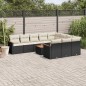 vidaXL Set de sofás de jardín 11 pzas y cojines ratán sintético negro vidaXL Set de sofás de jardín 11 pzas y cojines ratán sintético negro