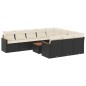 vidaXL Set de sofás de jardín 11 pzas y cojines ratán sintético negro vidaXL Set de sofás de jardín 11 pzas y cojines ratán sintético negro
