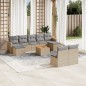 vidaXL Juego de sofás jardín con cojines beige 10 pzas ratán sintético vidaXL Juego de sofás jardín con cojines beige 10 pzas ratán sintético