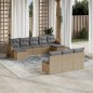 vidaXL Juego de sofás jardín con cojines beige 10 pzas ratán sintético vidaXL Juego de sofás jardín con cojines beige 10 pzas ratán sintético