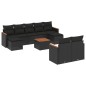 vidaXL Set de sofás de jardín 10 pzas cojines ratán sintético negro vidaXL Set de sofás de jardín 10 pzas cojines ratán sintético negro