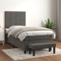 vidaXL Cama box spring con colchón terciopelo gris oscuro 80x200 cm vidaXL Cama box spring con colchón terciopelo gris oscuro 80x200 cm