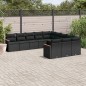 vidaXL Set de sofás de jardín 11 pzas y cojines ratán sintético negro vidaXL Set de sofás de jardín 11 pzas y cojines ratán sintético negro