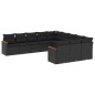 vidaXL Set de sofás de jardín 11 pzas y cojines ratán sintético negro vidaXL Set de sofás de jardín 11 pzas y cojines ratán sintético negro