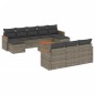 vidaXL Set de sofás de jardín 11 pzas y cojines ratán sintético gris vidaXL Set de sofás de jardín 11 pzas y cojines ratán sintético gris