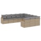 vidaXL Juego de sofás jardín con cojines beige mezcla 11 pzas ratán PE vidaXL Juego de sofás jardín con cojines beige mezcla 11 pzas ratán PE
