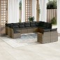 vidaXL Set de sofás de jardín 12 pzas con cojines ratán sintético gris vidaXL Set de sofás de jardín 12 pzas con cojines ratán sintético gris