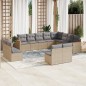vidaXL Juego de sofás jardín con cojines beige mezcla 12 pzas ratán PE vidaXL Juego de sofás jardín con cojines beige mezcla 12 pzas ratán PE
