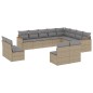 vidaXL Juego de sofás jardín con cojines beige mezcla 12 pzas ratán PE vidaXL Juego de sofás jardín con cojines beige mezcla 12 pzas ratán PE