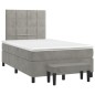 vidaXL Cama box spring con colchón terciopelo gris claro 120x200 cm vidaXL Cama box spring con colchón terciopelo gris claro 120x200 cm